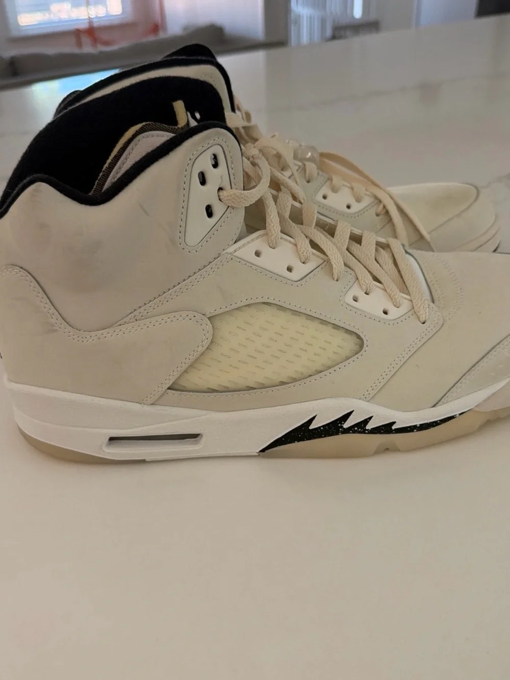 Men's Cream “sail” Jordan 5 retro High-Top Basketball Sneakers size 14